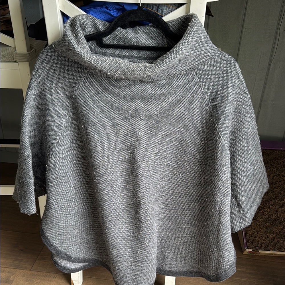 Adrienne Vittadini Gray Cowl Neck Sweater